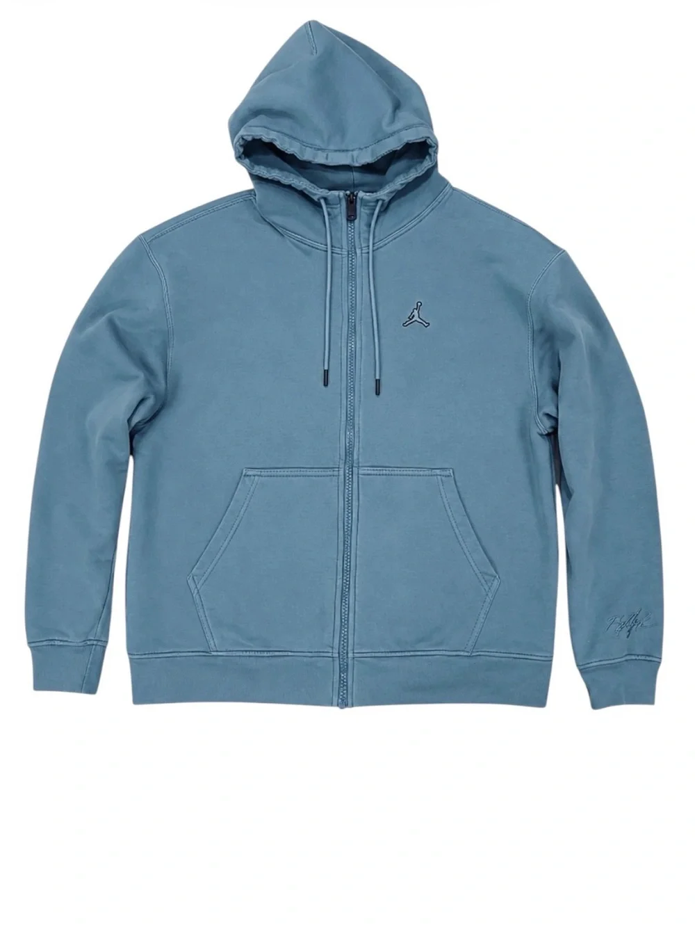 Jordan Jumpman Full Zip Hoodie Blue Size Large Embroidered Logo Streetwear